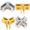 Anodized Aluminum Connectors for 1/4" Glass - Glass Connectors and Glass Clamps
