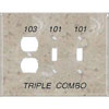 Stonique Duplex and 2X Toggle Switch Combination Plate Covers