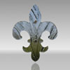 Venetian Cast Glass Shower Enclosure Handle, Fleur-de-Lis Style