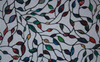 Stained Glass Green Flowers Static Cling Window Film