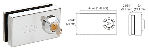 C.R. Laurence CRL Deluxe Patch Lock for 1/2&quot; Glass | 01P12