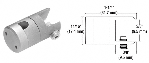 C.R. Laurence CRL Satin Chrome Single Connector | 061917