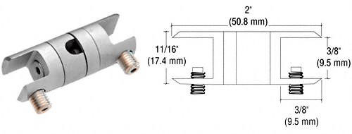 C.R. Laurence CRL Satin Chrome Double Connector | 061927