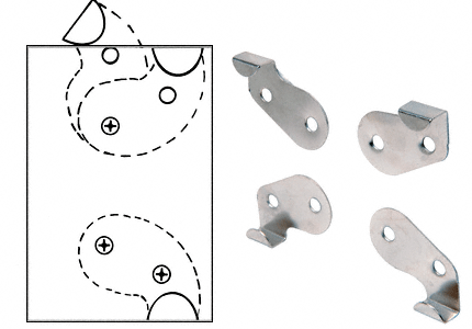C.R. Laurence CRL Goss Mirror Mounting Clip Set | 080