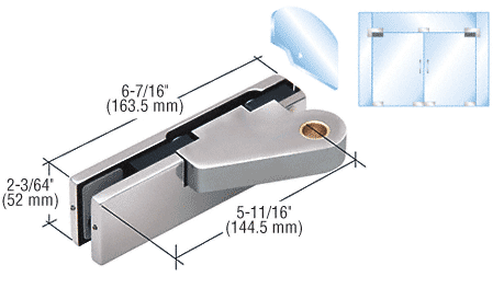 C.R. Laurence CRL Brushed Stainless Left Offset Top Door Patch Fitting | 0PF20LBS