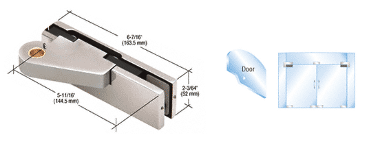 C.R. Laurence CRL Brushed Stainless Right Offset Top Door Patch Fitting | 0PF20RBS