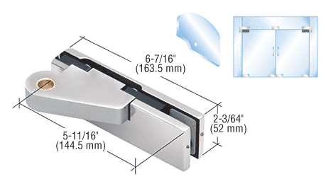 C.R. Laurence CRL Polished Stainless Right Offset Top Door Patch Fitting | 0PF20RPS