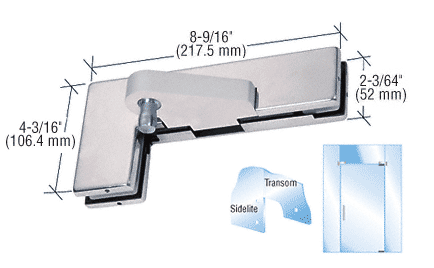 C.R. Laurence CRL Brushed Stainless Right Offset Sidelite Mounted Transom Patch Fitting | 0PF40RBS
