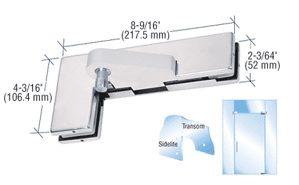 C.R. Laurence CRL Polished Stainless Right Offset Sidelite Mounted Transom Patch Fitting | 0PF40RPS