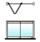 C.R. Laurence CRL Brushed Stainless 2-Panel Overhead Track Bi-Fold Door Configuration | 0TB2BS