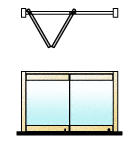 C.R. Laurence CRL Polished Brass 2-Panel Overhead Track Bi-Fold Door Configuration | 0TB2PB