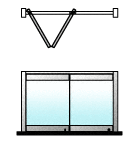 C.R. Laurence CRL Polished Stainless 2-Panel Overhead Track Bi-Fold Door Configuration | 0TB2PS