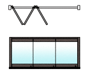 C.R. Laurence CRL Dark Bronze Anodized 3-Panel Overhead Track Full Leaf Bi-Fold Door Configuration | 0TB3DU