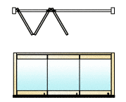 C.R. Laurence CRL Polished Brass 3-Panel Overhead Track Full Leaf Bi-Fold Door Configuration | 0TB3PB