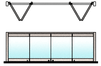 C.R. Laurence CRL Brushed Stainless 4-Panel Bipart Overhead Track Full Bi-Fold Door Configuration | 0TB4BPBS