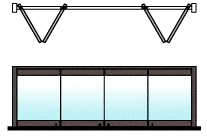 C.R. Laurence CRL Dark Bronze Anodized 4-Panel Bipart Overhead Track Full Bi-Fold Door Configuration | 0TB4BPDU