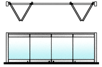 C.R. Laurence CRL Polished Stainless 4-Panel Bipart Overhead Track Full Bi-Fold Door Configuration | 0TB4BPPS