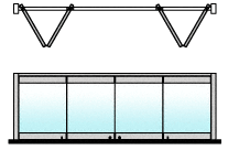 C.R. Laurence CRL Satin Anodized 4-Panel Bipart Overhead Track Full Bi-Fold Door Configuration | 0TB4BPSA