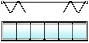 C.R. Laurence CRL Polished Stainless 6-Panel Bipart Overhead Track Full Bi-Fold Door Configuration | 0TB6BPPS