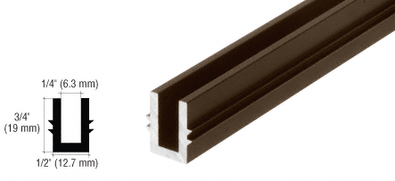 C.R. Laurence CRL Dark Bronze Anodized 240&quot; Length Bottom Guide Channel for OT Series Top Hung Sliders and Bi-Fold Doors | 0TBR240DU