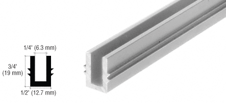 C.R. Laurence CRL Satin Anodized 240&quot; Length Bottom Guide Channel for OT Series Top Hung Sliders and Bi-Fold Doors | 0TBR240SA