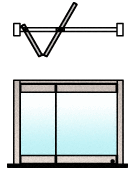 C.R. Laurence CRL Brushed Stainless 2-Panel Overhead Track Half Leaf Bi-Fold Door Configuration | 0TC2BS