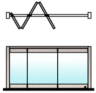 C.R. Laurence CRL Brushed Stainless 3-Panel Overhead Track Half Leaf Bi-Fold Door Configuration | 0TC3BS