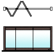 C.R. Laurence CRL Dark Bronze Anodized 3-Panel Overhead Track Half Leaf Bi-Fold Door Configuration | 0TC3DU