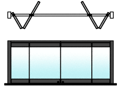 C.R. Laurence CRL Black 4-Panel Bipart Overhead Track Half Bi-Fold Door Configuration | 0TC4BPBL