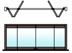 C.R. Laurence CRL Dark Bronze Anodized 4-Panel Bipart Overhead Track Half Bi-Fold Door Configuration | 0TC4BPDU
