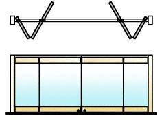 C.R. Laurence CRL Polished Brass 4-Panel Bipart Overhead Track Half Bi-Fold Door Configuration | 0TC4BPPB