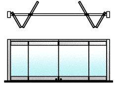 C.R. Laurence CRL Polished Stainless 4-Panel Bipart Overhead Track Half Bi-Fold Door Configuration | 0TC4BPPS