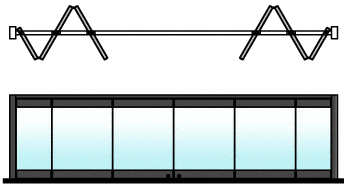 C.R. Laurence CRL Black 6-Panel Bipart Overhead Track Half Bi-Fold Door Configuration | 0TC6BPBL