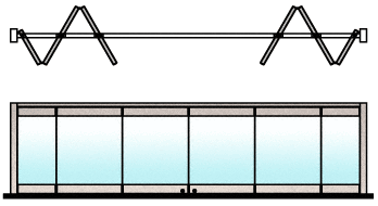 C.R. Laurence CRL Brushed Stainless 6-Panel Bipart Overhead Track Half Bi-Fold Door Configuration | 0TC6BPBS