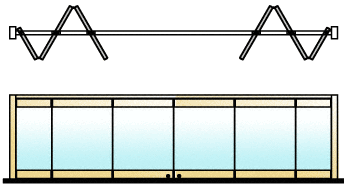 C.R. Laurence CRL Polished Brass 6-Panel Bipart Overhead Track Half Bi-Fold Door Configuration | 0TC6BPPB