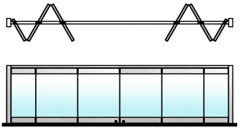 C.R. Laurence CRL Polished Stainless 6-Panel Bipart Overhead Track Half Bi-Fold Door Configuration | 0TC6BPPS