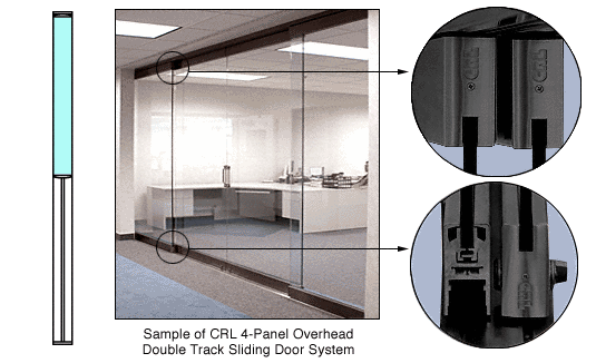 C.R. Laurence CRL Black 1-Panel Overhead Single Track Sliding Door System | 0TS1BL