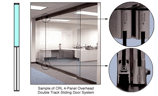 C.R. Laurence CRL Dark Bronze Anodized Overhead Track Sliding Door System | 0TS1DU