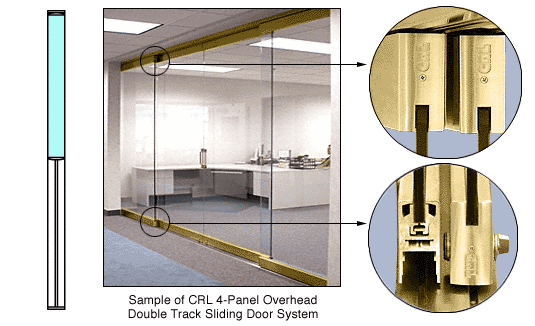 C.R. Laurence CRL Polished Brass Overhead Track Sliding Door System | 0TS1PB