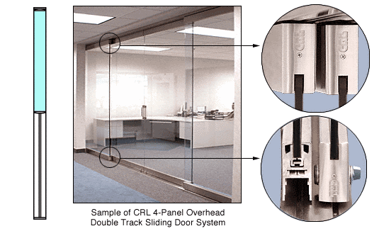 C.R. Laurence CRL Polished Stainless Overhead Track Sliding Door System | 0TS1PS