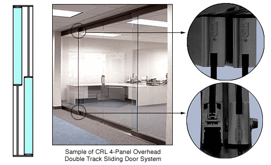 C.R. Laurence CRL Black 2-Panel Overhead Double Track Sliding Door System | 0TS22BL