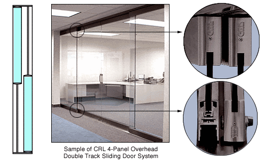 C.R. Laurence CRL Dark Bronze Anodized 2-Panel Overhead Double Track Sliding Door System | 0TS22DU
