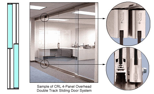 C.R. Laurence CRL Satin Anodized 2-Panel Overhead Double Track Sliding Door System | 0TS22SA