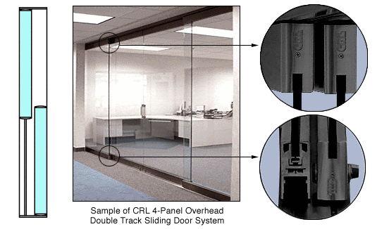 C.R. Laurence CRL Black 2-Panel Overhead Single Track Sliding Door System | 0TS2BL
