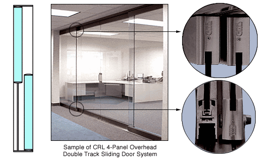 C.R. Laurence CRL Dark Bronze Anodized 2-Panel Overhead Single Track Sliding Door System | 0TS2DU