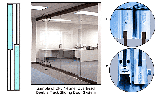 C.R. Laurence CRL Painted 2-Panel Overhead Single Track Sliding Door System | 0TS2PT