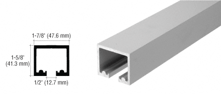 C.R. Laurence CRL Satin Anodized 120&quot; Length Top Track for OT Series Top Hung Sliders and Bi-Fold Doors | 0TTR120SA
