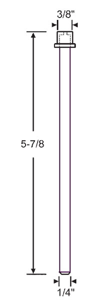 TechnologyLK Bi-Fold Door Top Guide Pin with Cap, 1/4&quot; Rod, 3/8&quot; Cap, 5-7/8&quot; Long | 1169
