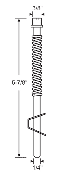 TechnologyLK Bi-Fold Door Top Guide Pin Assembly, 1/4&quot; Rod, 3/8&quot; Cap, 5-7/8&quot; Long - Pack of 4  | 1237