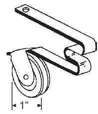 TechnologyLK STB Sliding Screen Door Roller, Spring Tension Type, Nylon Wheel, 1&quot; Diameter | 10314